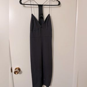 Charcoal Gray Racerback Midi Dress